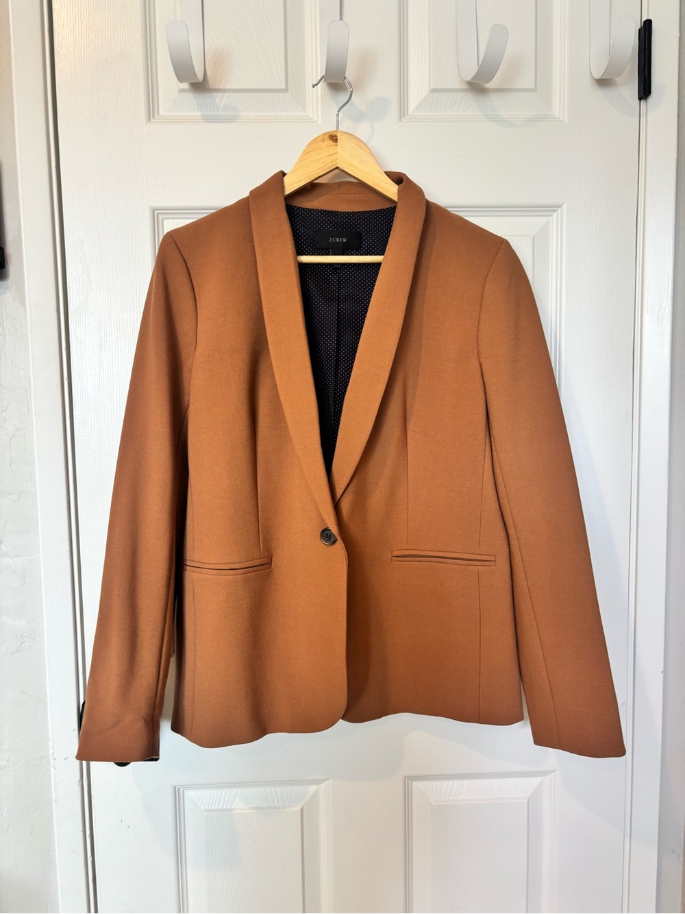 J. Crew Single-Button Shawl Collar Blazer in Camel Brown